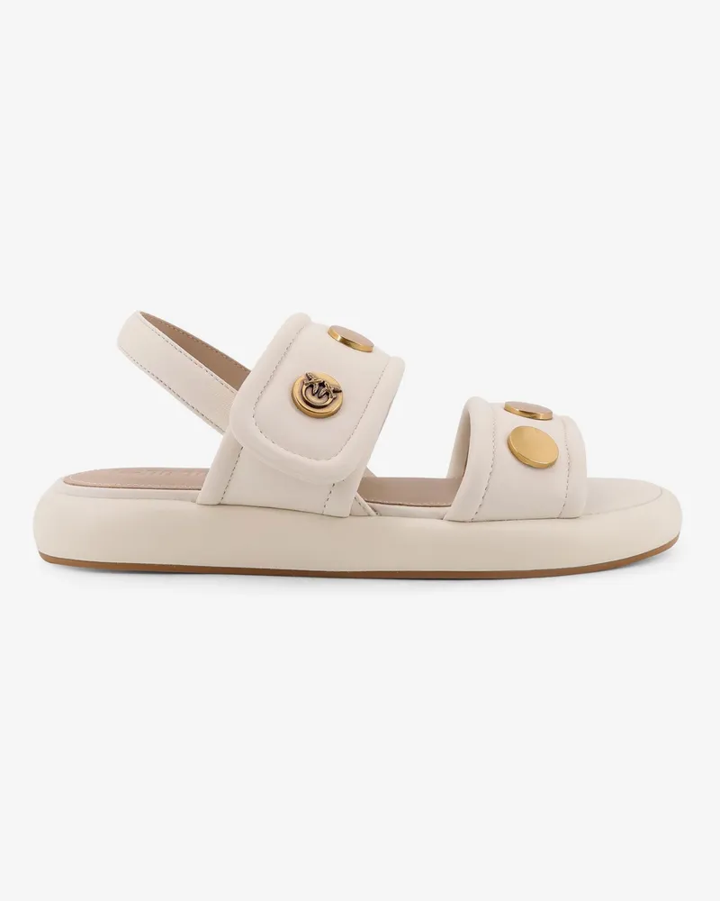 Pinko Fiona low leather sandals -  - gender_Woman White