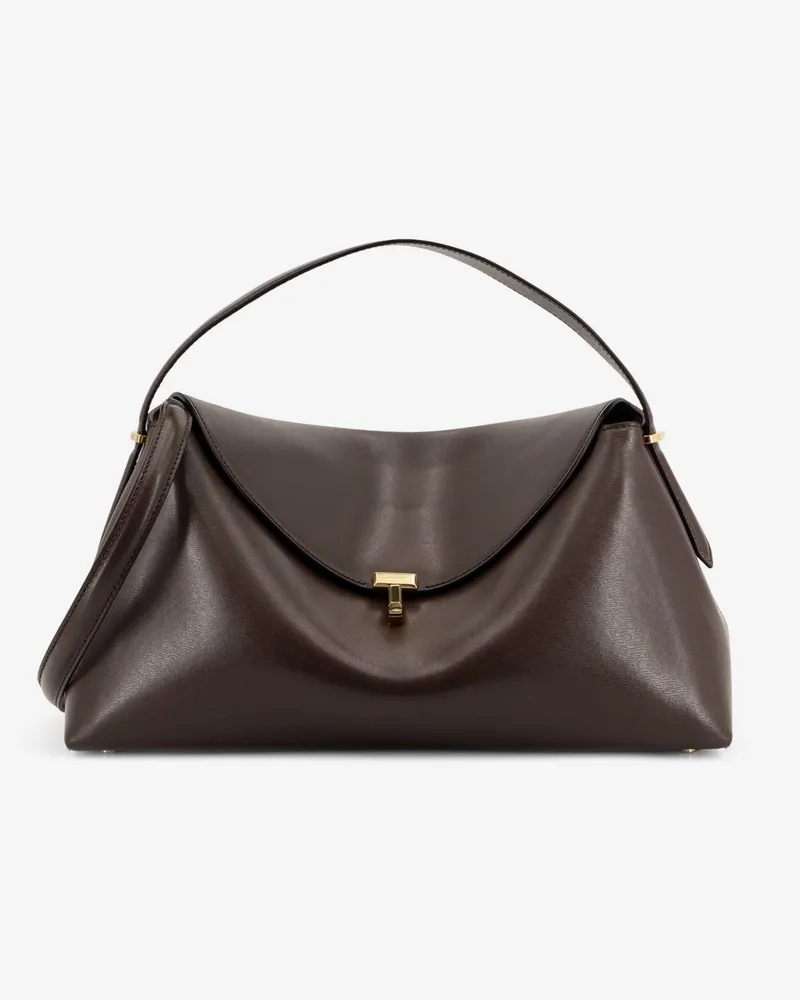 Totême T-Lock Leather Handbag -  - gender_Woman Brown