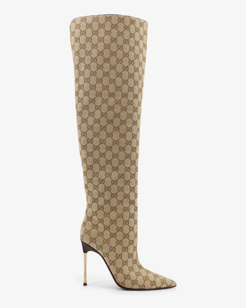 Gucci GG Fabric Cuissardes Boots -  - gender_Woman Beige
