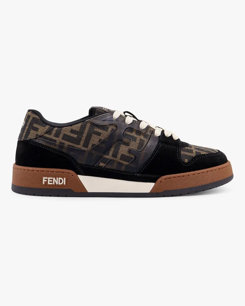 Fendi Match low-top FF jacquard fabric and suede sneakers - FENDI - gender_Man Black
