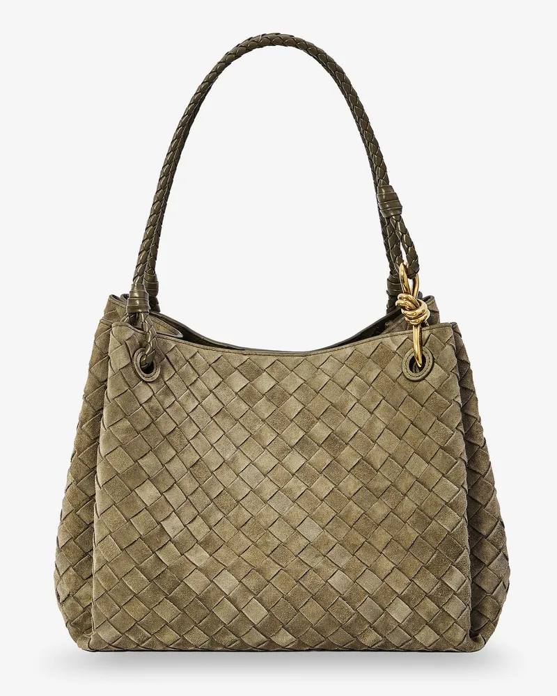 Bottega Veneta Parachute Large suede shoulder bag -  - gender_Woman Green