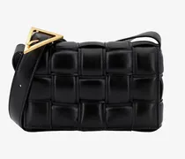 Padded leather shoulder bag with intrecciato motif -  - gender_Woman