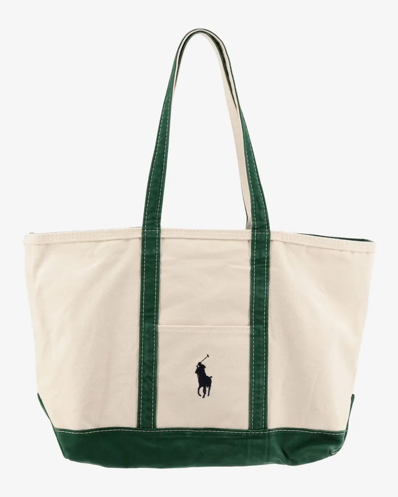 Ralph Lauren Denim shoulder bag with embroidered logo on the front -  - gender_Man Beige