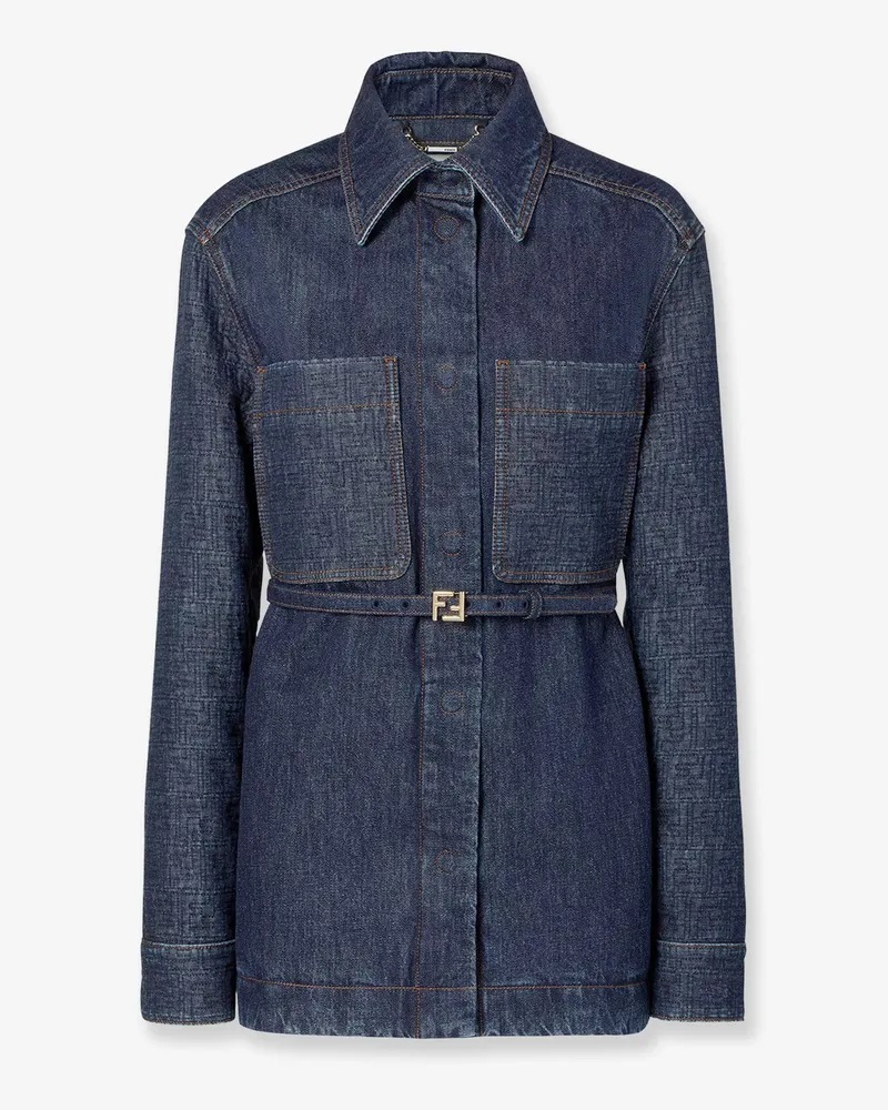 Fendi FF denim jacket -  - gender_Woman Blue