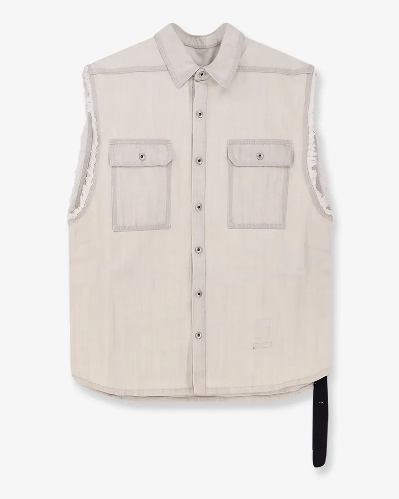 DRKSHDW by Rick Owens Sleeveless denim jacket -  - gender_Man White