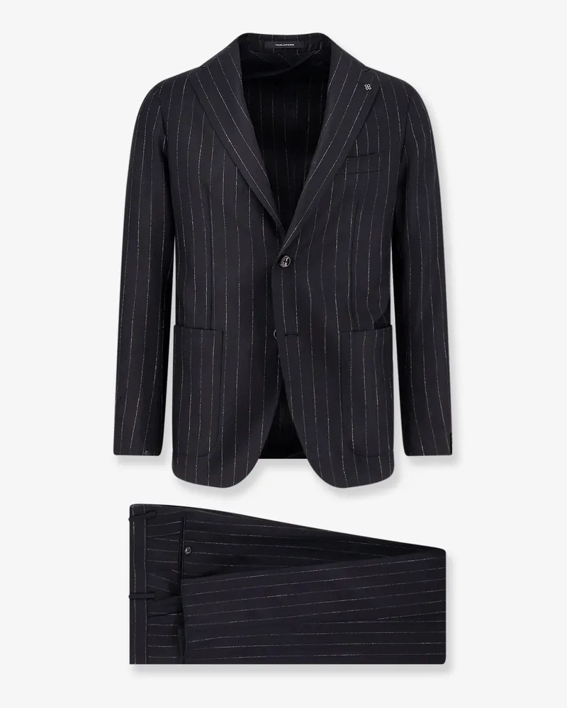 Tagliatore Single-breasted virgin wool suit with pinstripe pattern -  - gender_Man Black