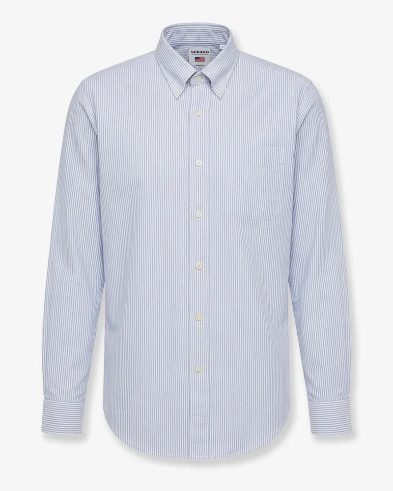 Sebago Doubling Ox unisex white/light blue cotton shirt -  - gender_Man Blue