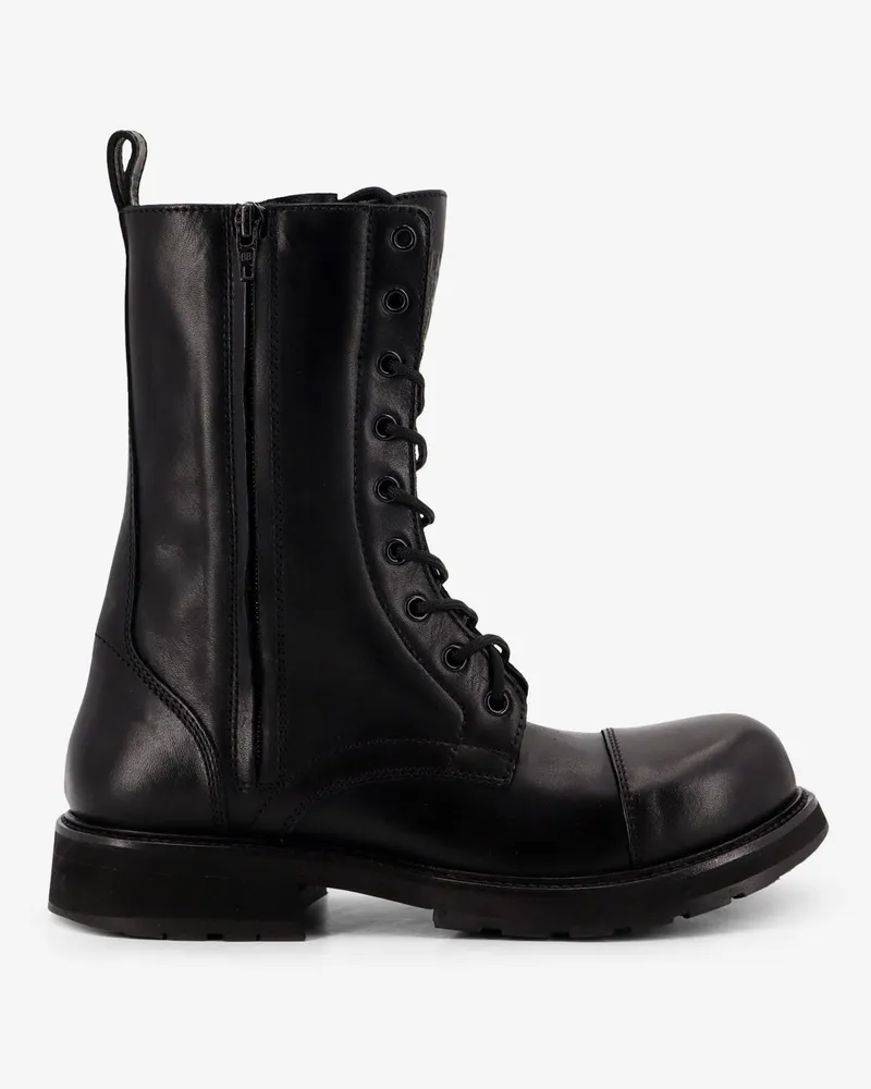 Balenciaga Leather Truck Laceup Boot -  - gender_Woman Black