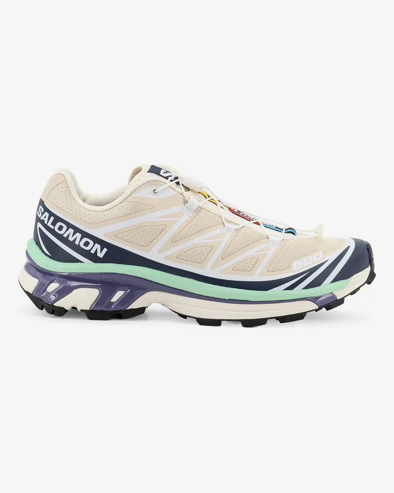 Salomon XT-6 nylon sneakers with side logo print -  - gender_Man Beige