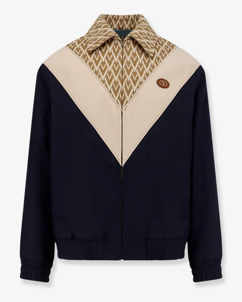 Valentino Garavani Toute la V wool and cotton jacket -  - gender_Man Blue