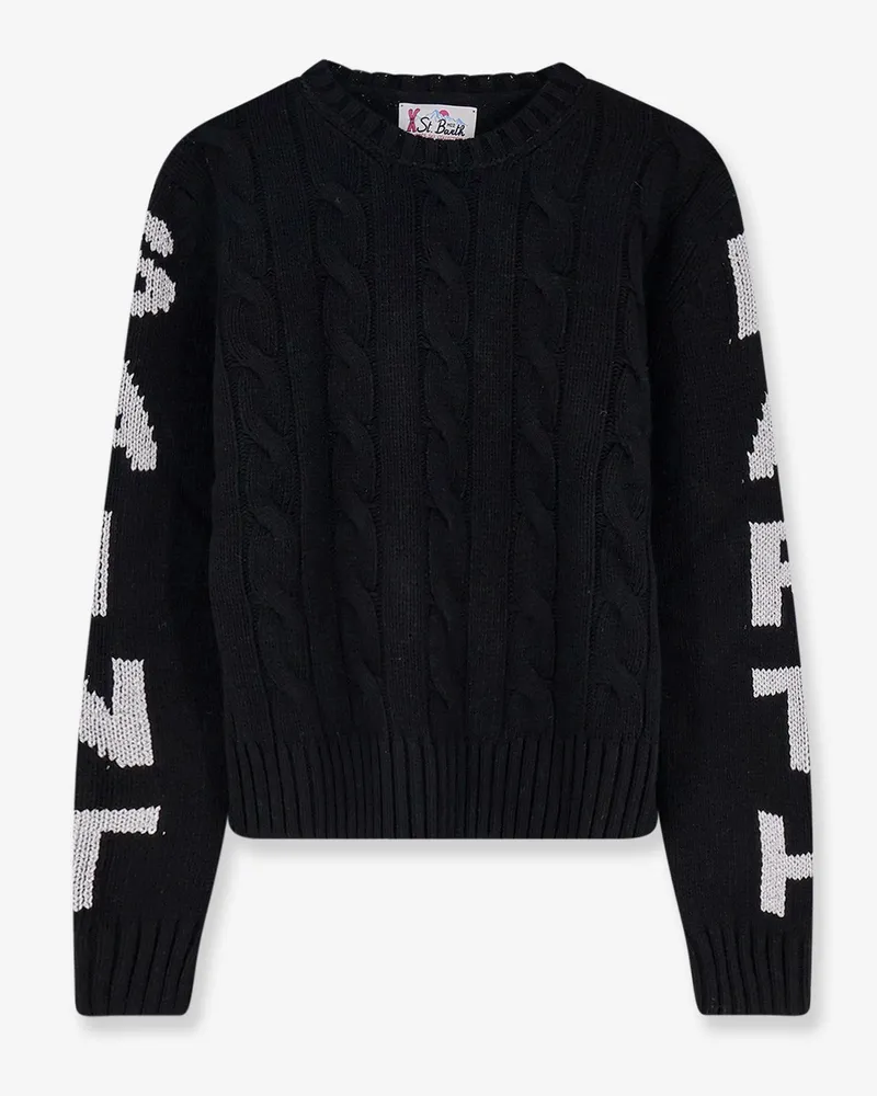 MC2 Saint Barth Malmo wool blend cable knit sweater -  - gender_Woman Black