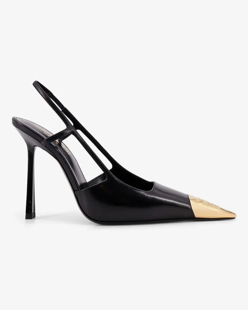 Saint Laurent Jeanne leather pumps with metal toe -  - gender_Woman Black
