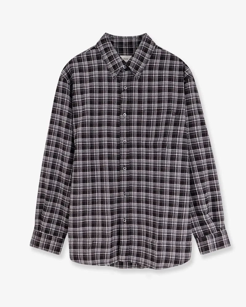Dunst Unisex check flannel shirt -  - gender_Unisex Black