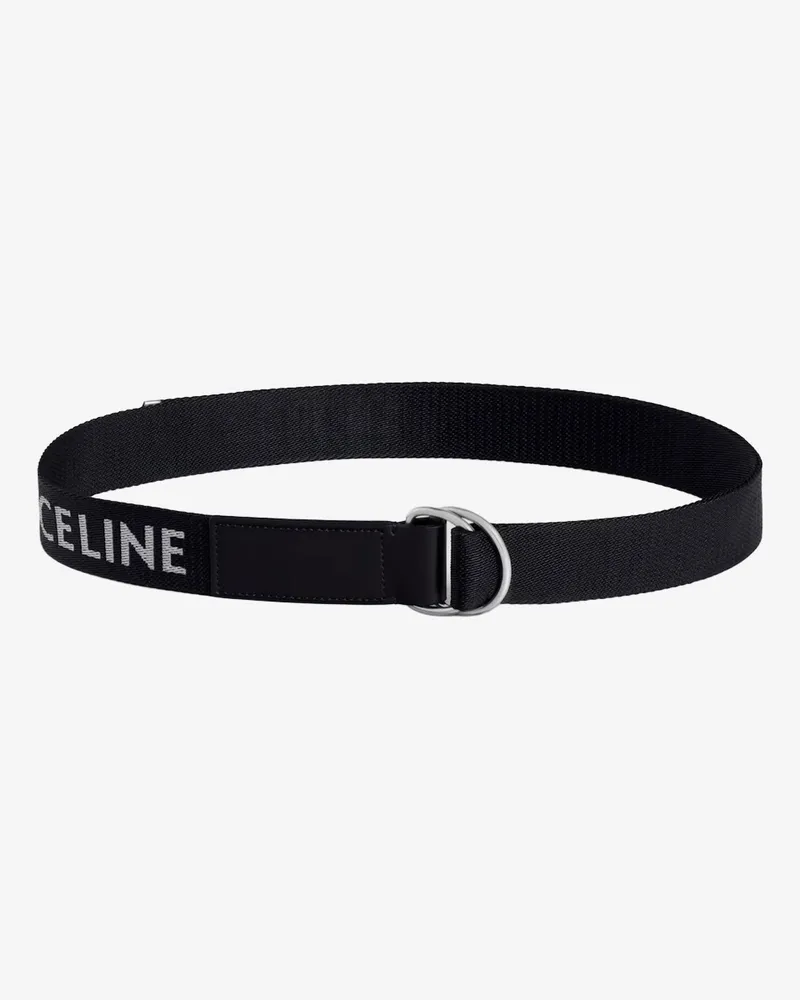 Celine Jacquard fabric and leather belt -  - gender_Man Black
