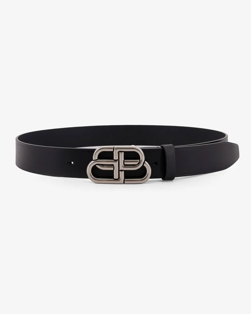 Balenciaga BB Large Leather Belt -  - gender_Man Black