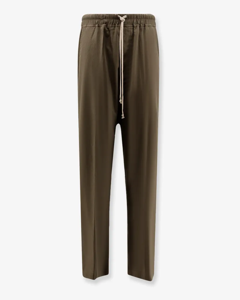 Rick Owens Organic cotton and certified silk trousers -  - gender_Man Green