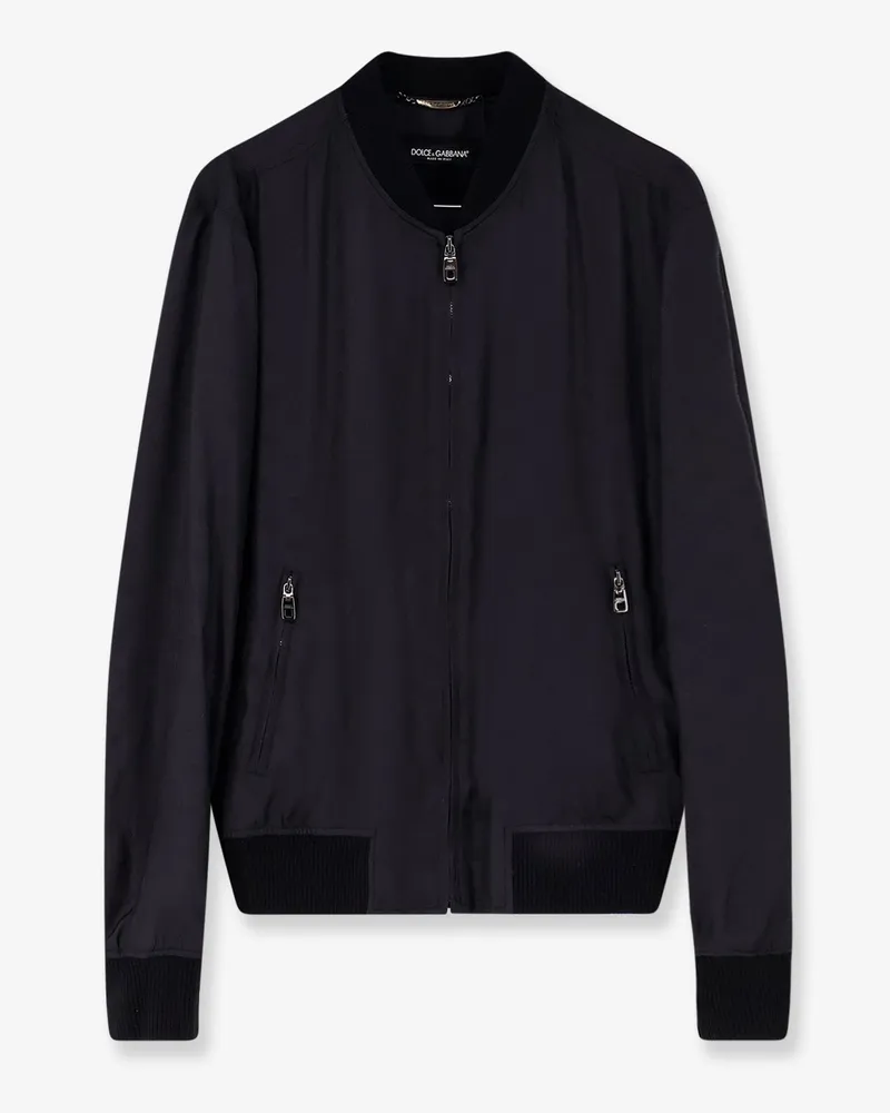 Dolce & Gabbana Silk jacket with all-over DG print -  - gender_Man Black