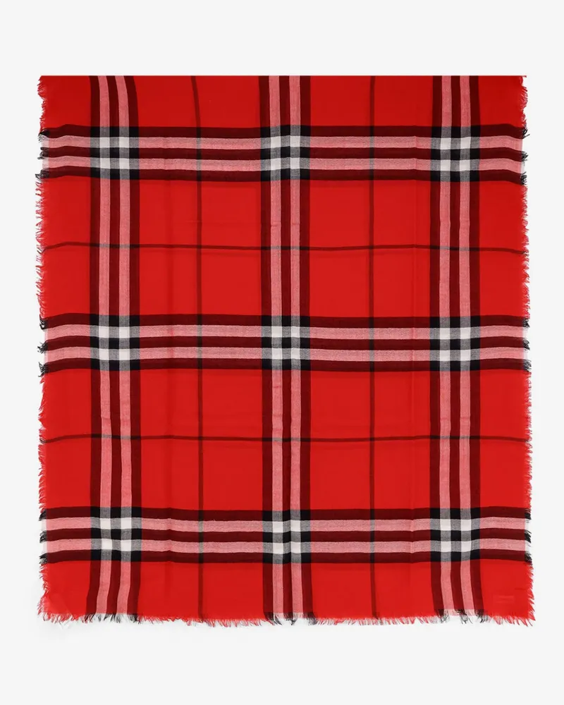 Burberry Check wool scarf - BURBERRY - gender_Woman Red