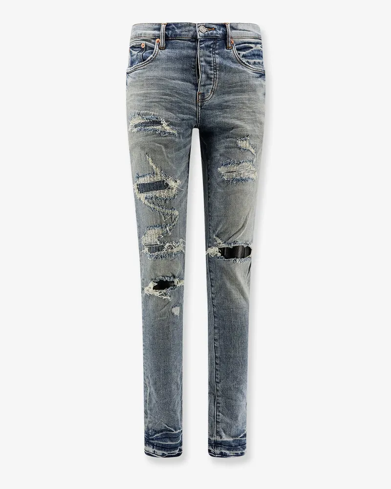 PURPLE BRAND Slim Fit jeans wth destroyed effect -  - gender_Man Blue