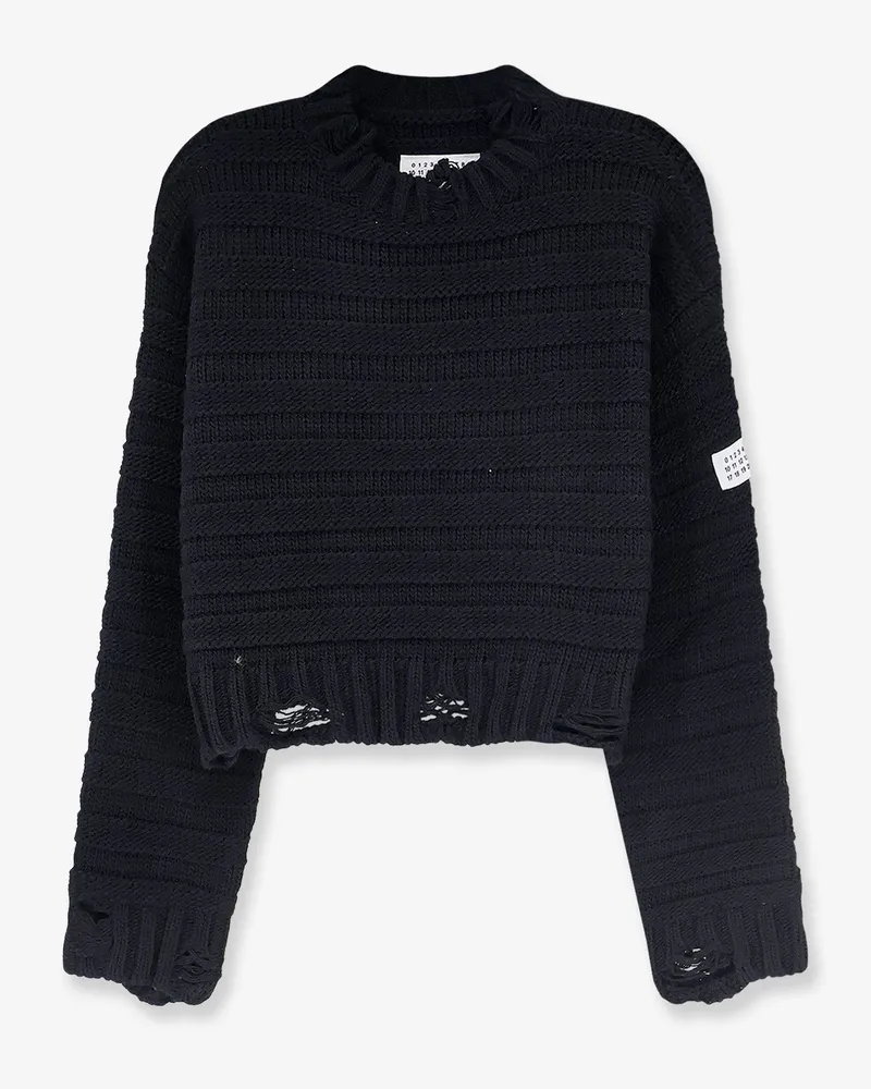 Maison Margiela Destroyed effect wool blend sweater -  - gender_Woman Black