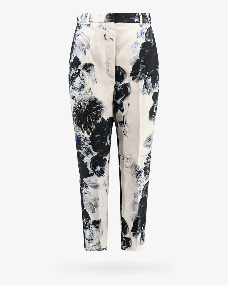 Alexander McQueen Viscose trouser with floral print -  - gender_Woman White