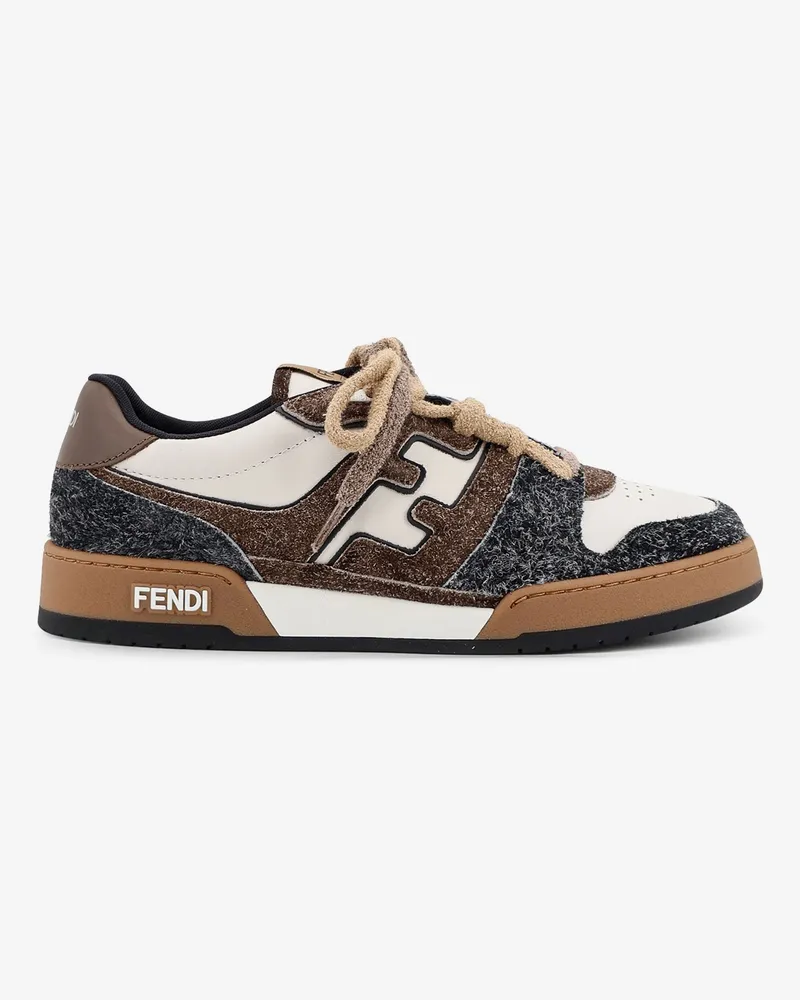 Fendi Sneakers  Match in pelle bianca e suede marrone - FENDI - gender_Man Brown
