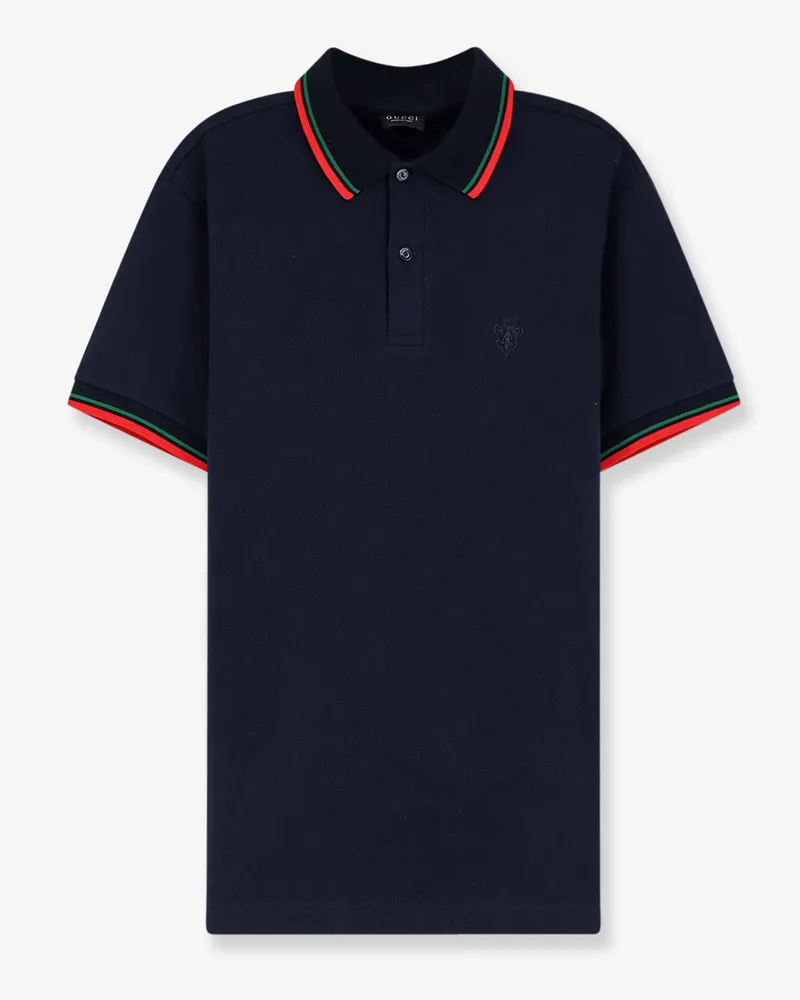 Gucci Cotton polo shirt with embroidered logo on the front -  - gender_Man Black