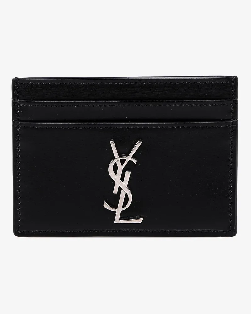 Saint Laurent Cassandre leather card holder -  - gender_Man Black