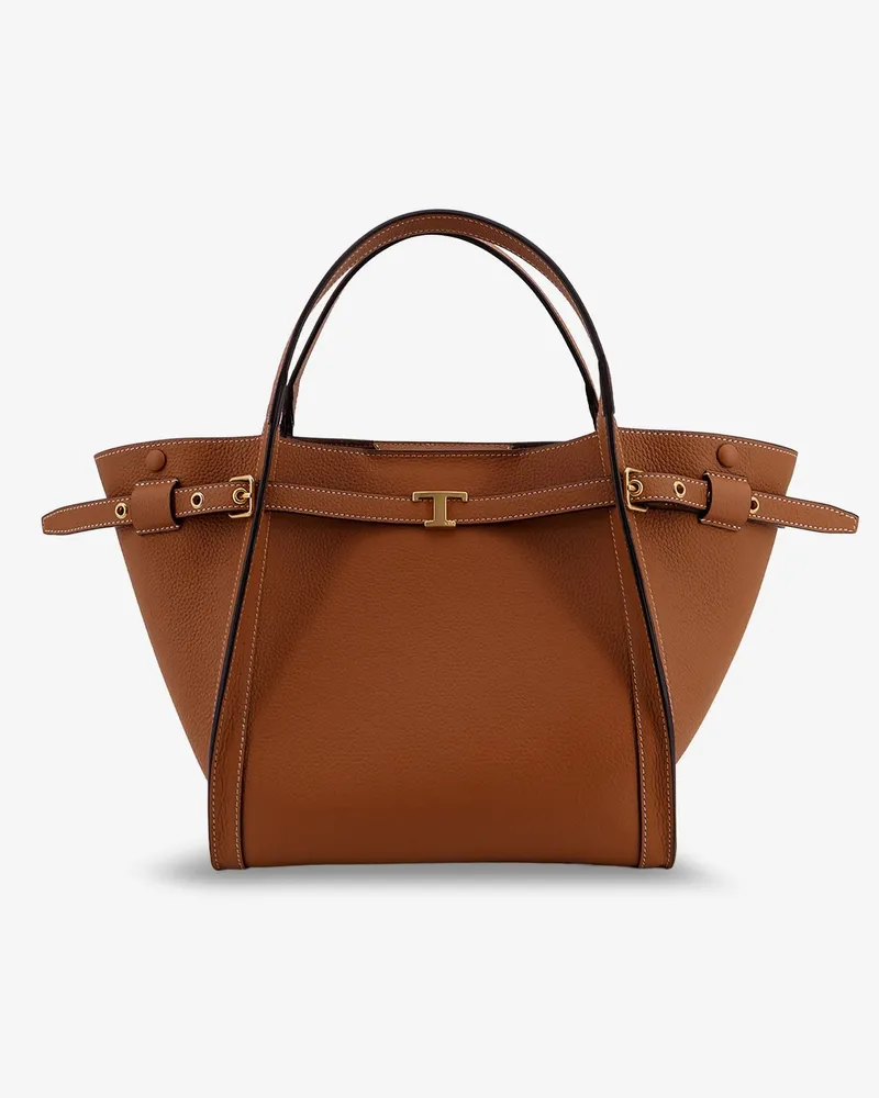 TOD'S Hammered leather shopping bag -  - gender_Woman Brown