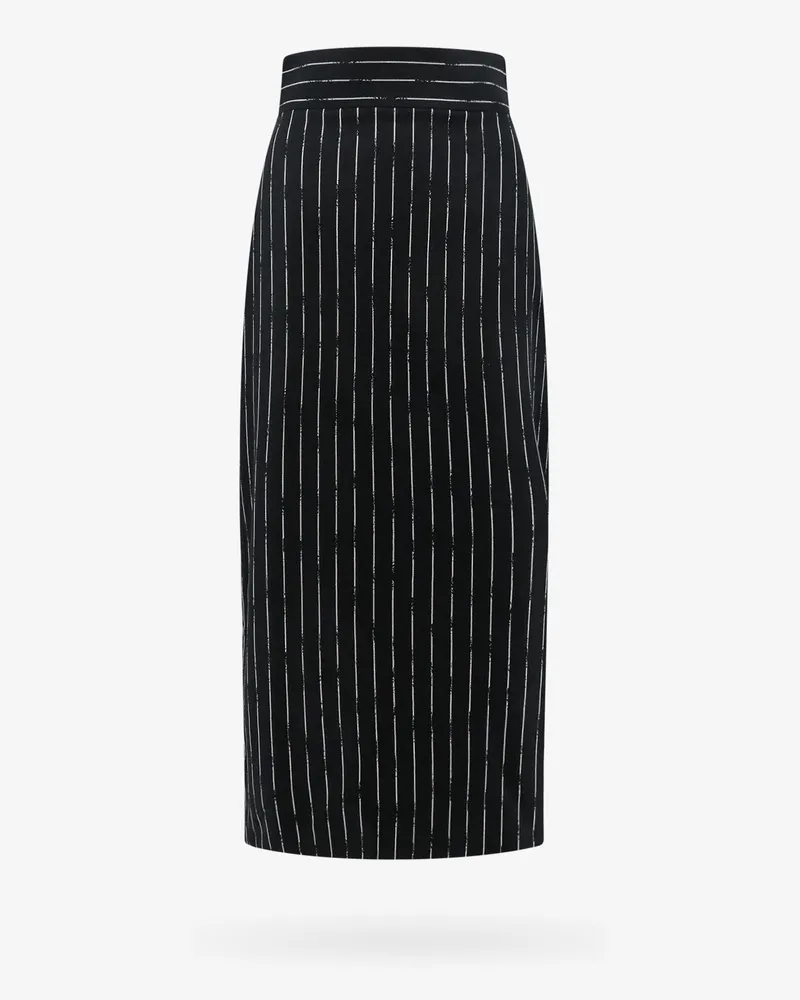 Alexander McQueen Wool skirt with striped motif -  - gender_Woman Black