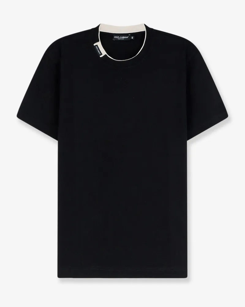 Dolce & Gabbana Cotton t-shirt with contrasting profile -  - gender_Man Black