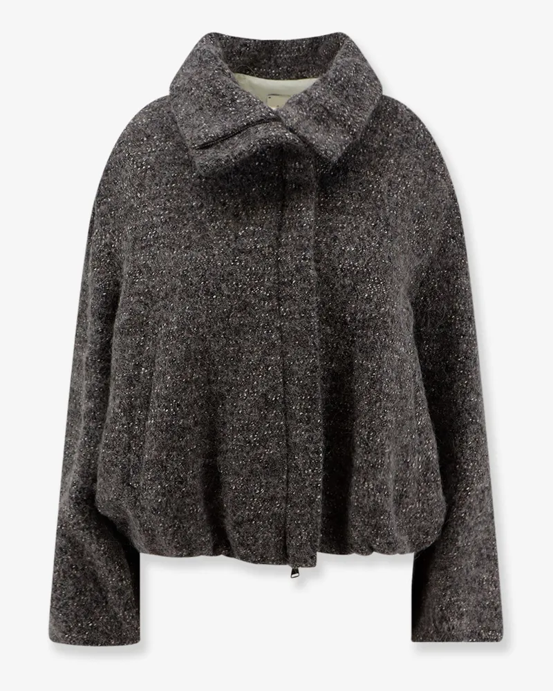 ALYSI Virgin wool, cotton and alpaca jacket -  - gender_Woman Brown