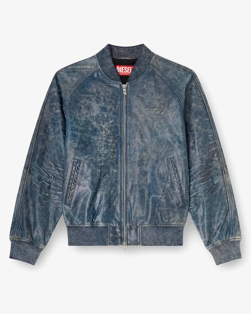 Diesel L-Cobb leather jacket -  - gender_Man Blue