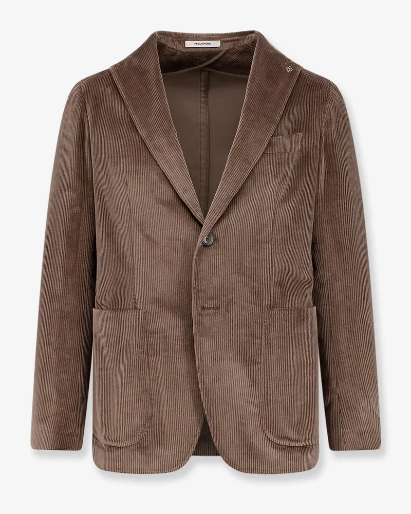 Tagliatore Single-breasted corduroy blazer -  - gender_Man Brown