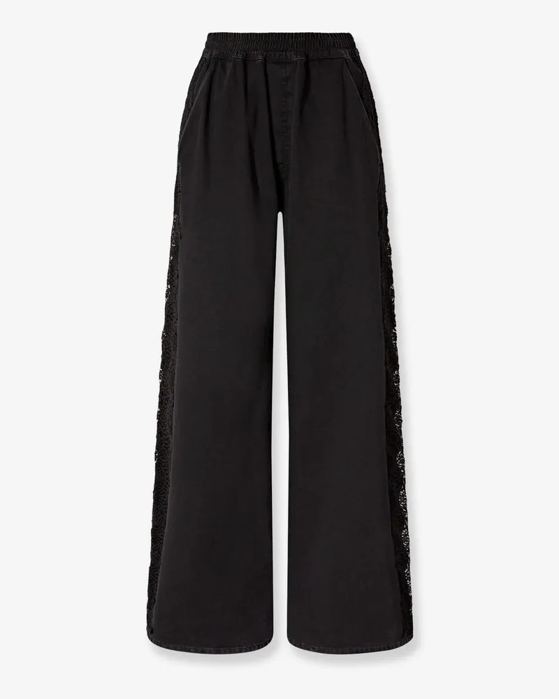 Pinko Denim trousers with lace detail on the side -  - gender_Woman Black