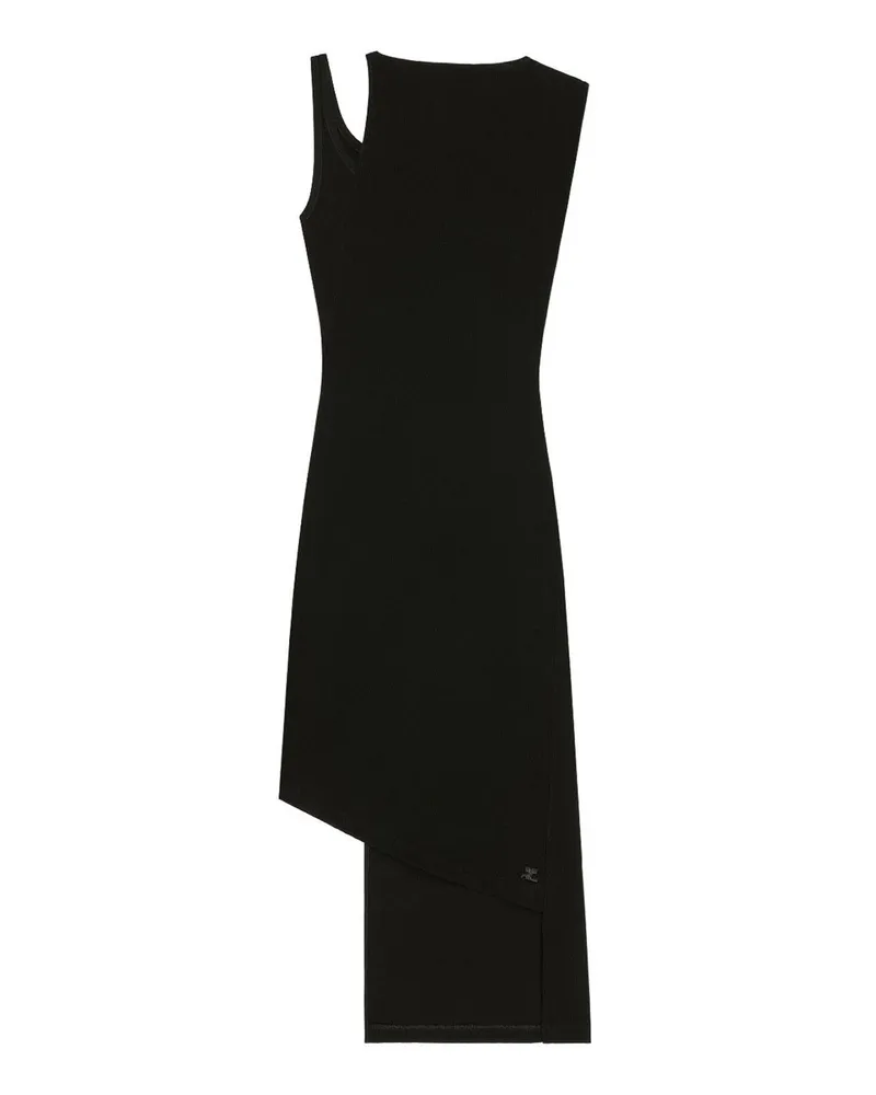 Courrèges Knielanges Kleid - Schwarz Schwarz