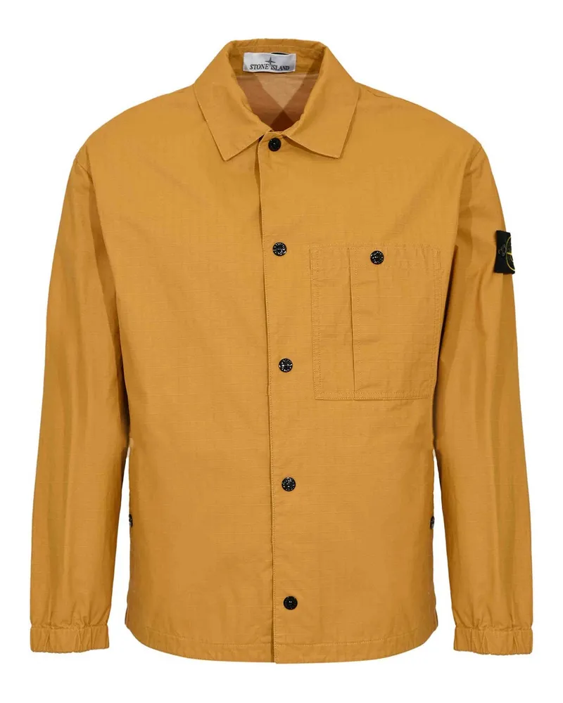 Stone Island Knielanger Mantel - Taupe Taupe