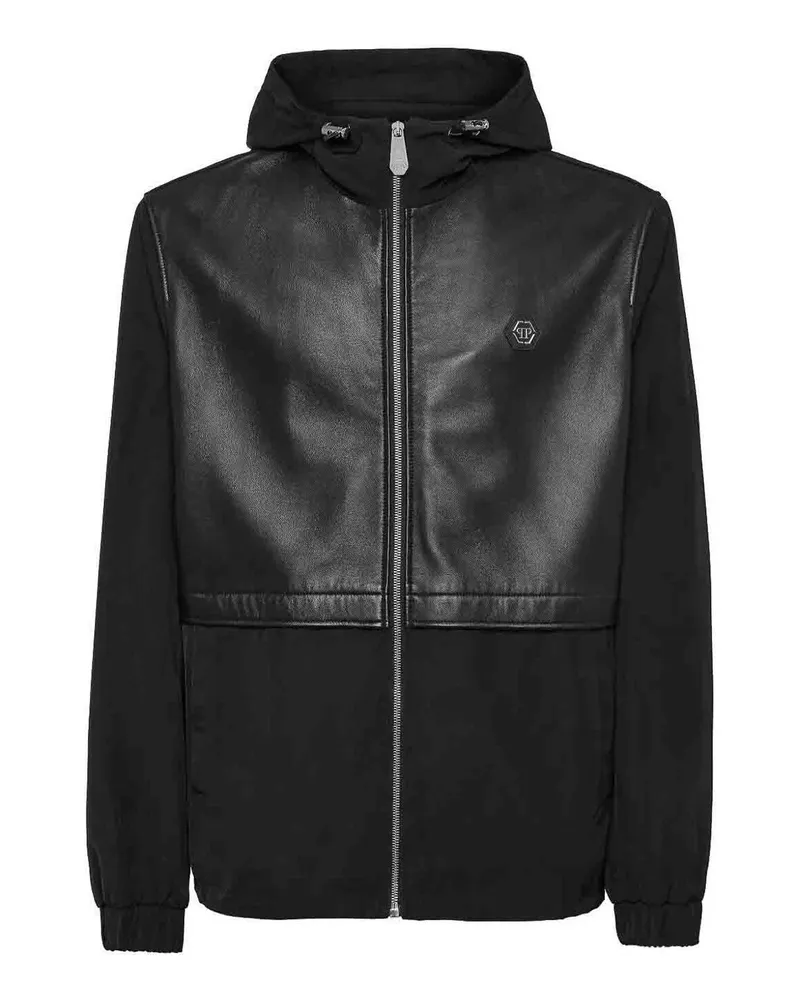 Philipp Plein Lederjacke - Schwarz Schwarz