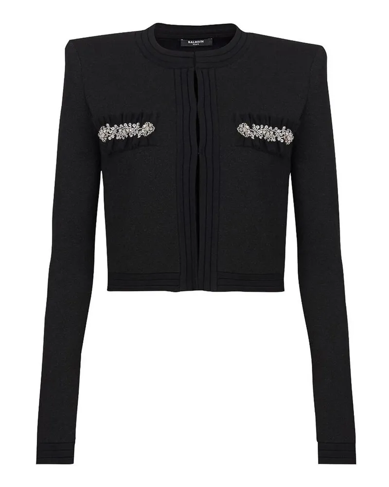 Balmain Rundhalspullover - Schwarz Schwarz