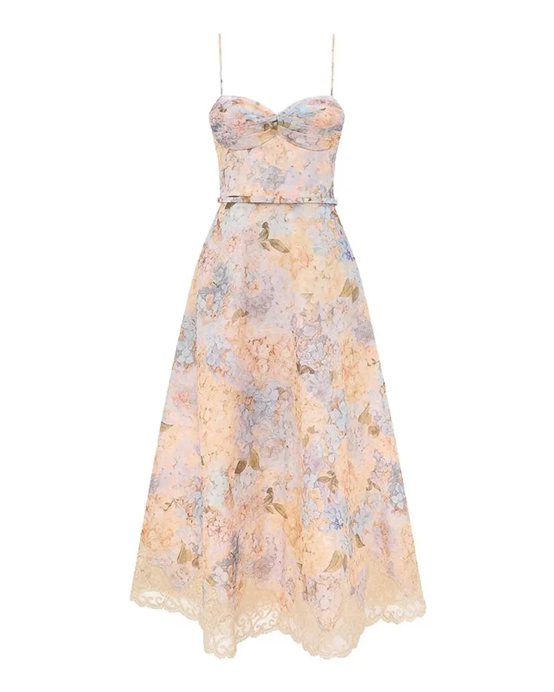 Zimmermann Knielanges Kleid - Blau Blau