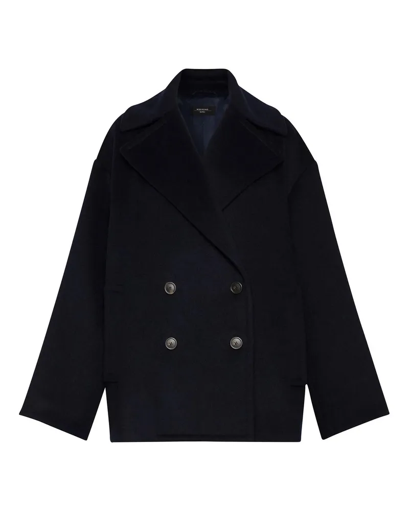 Max Mara Knielanger Mantel - Dunkelblau Dunkelblau