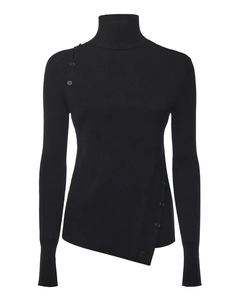 Courrèges Rundhalspullover - Schwarz Schwarz