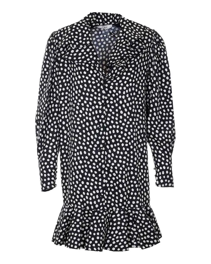 Chloé Knielanges Kleid - Schwarz Schwarz