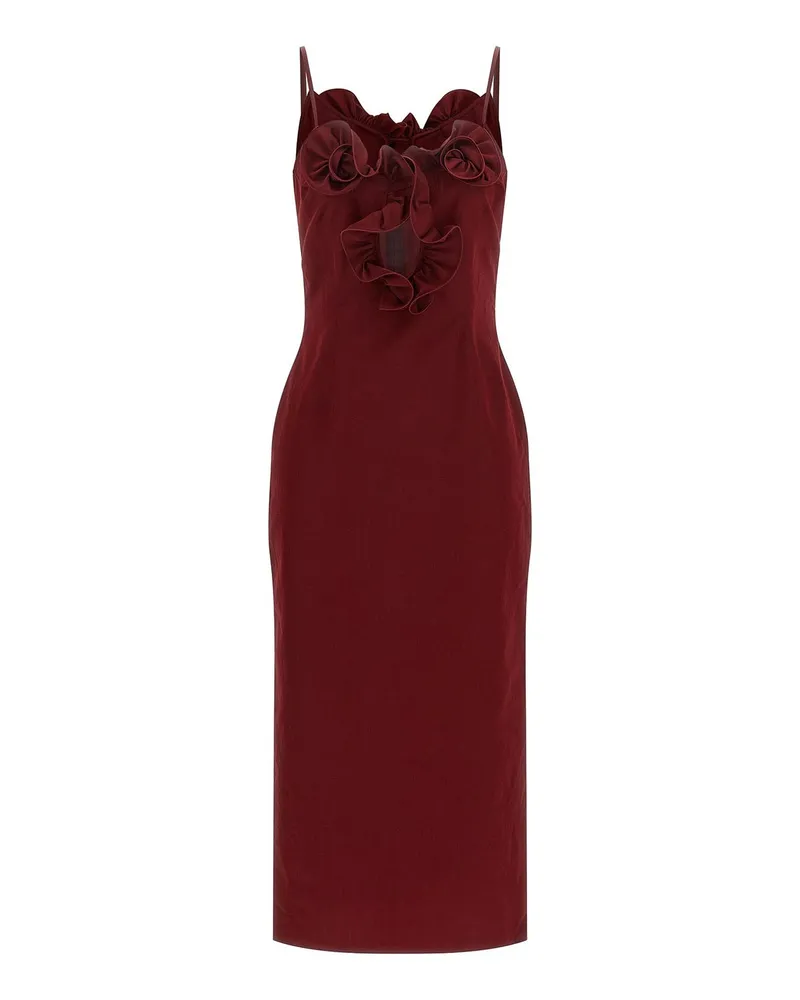 Magda Butrym Knielanges Kleid - Bordeaux Dunkelrot