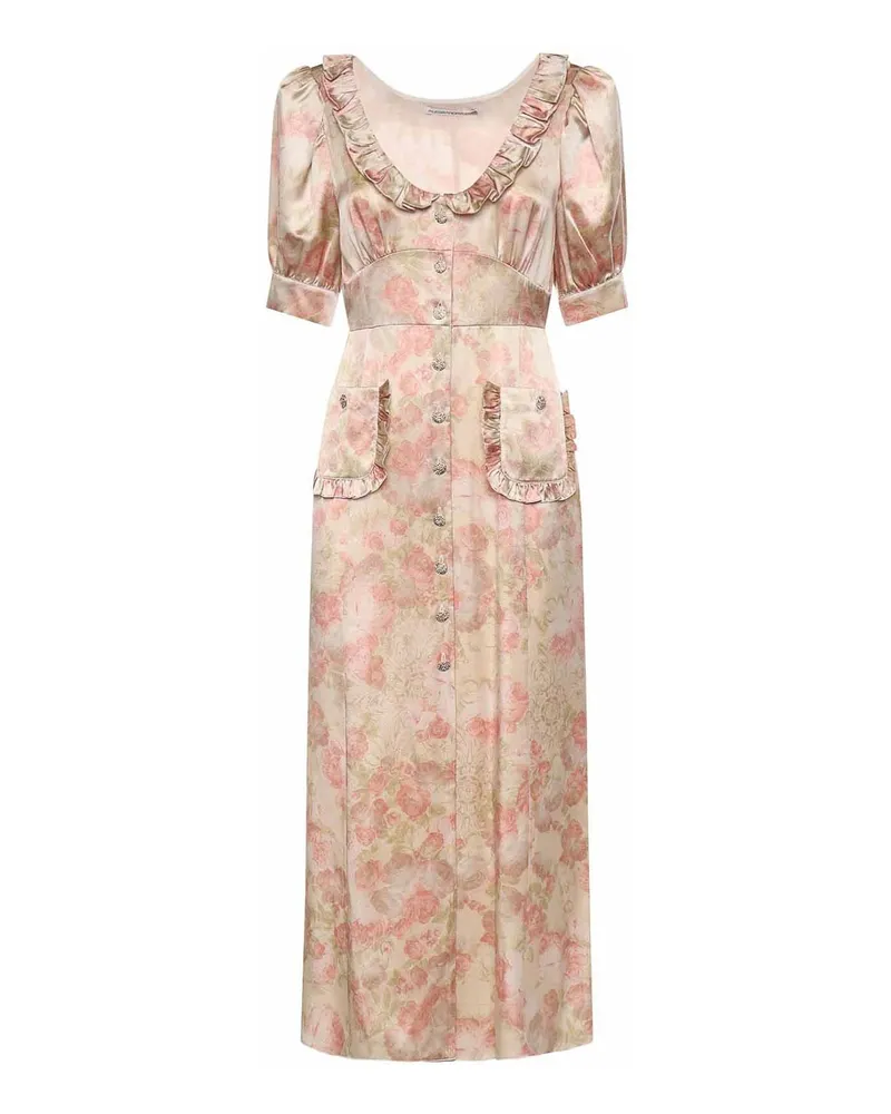 Alessandra Rich Knielanges Kleid - Hellrosa Hellrosa