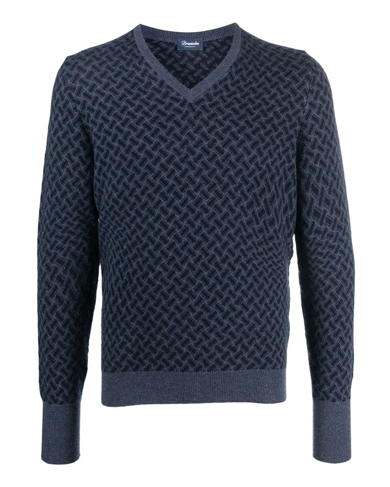 Drumohr  V-Pullover - Bunt Bunt
