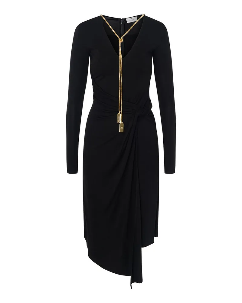 Elisabetta Franchi Knielanges Kleid - Schwarz Schwarz