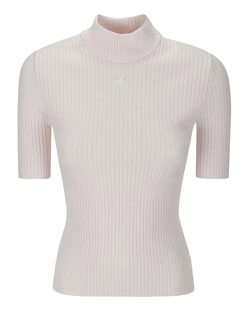 Courrèges Rundhalspullover - Hellrosa Hellrosa