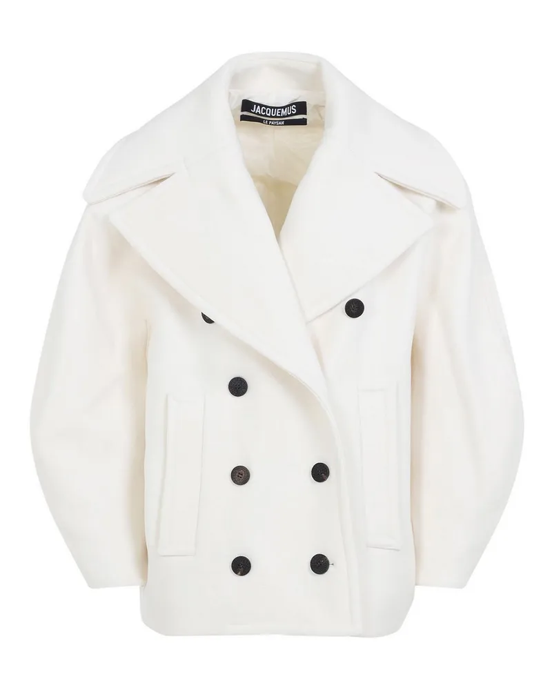 Jacquemus Kurzer Mantel - Creme Creme