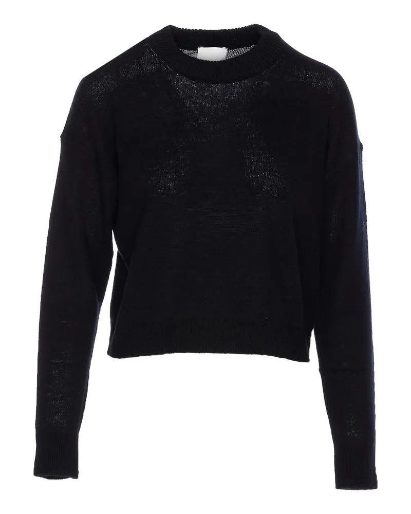 ALLUDE Rundhalspullover - Schwarz Schwarz